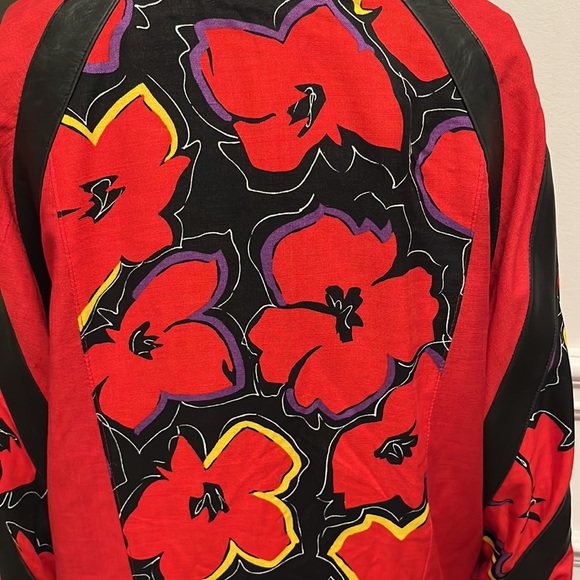 Vintage Linen & Leather blazer - Picture 6 of 10